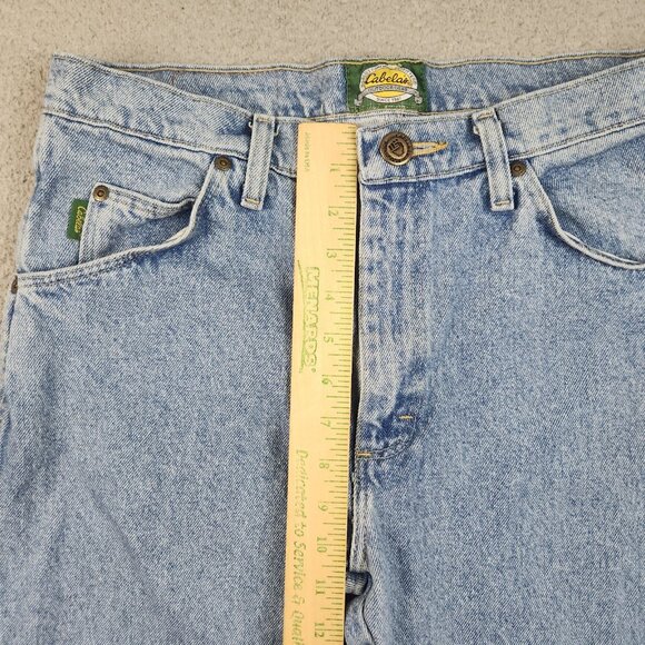 Mens 32x32 Classic Straight Leg Blue Jeans Cabellas Outdoor Mid Rise American - Picture 6 of 10